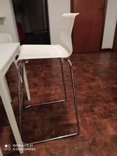 Sedia sgabello da bancone, altezza 1 metro, bianca, ottime condizioni, comoda