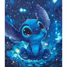 Stitch Coperta in Pile Blu Stelle Morbida Calda Letto Divano Love Regalo Relax