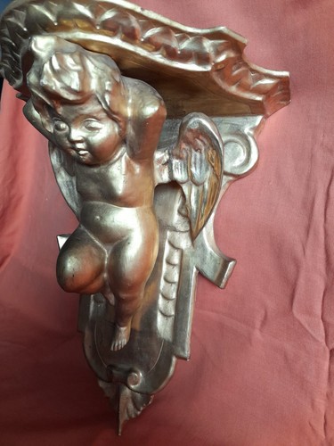 Mensola legno con putto - con,