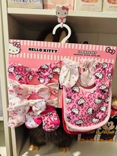 Hello Kitty Cappelli, Guanti, Calze e Bavaglini Set 12 Pezzi Stampa Chetah Rosa