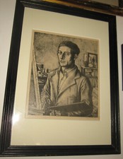 1939 Diego Pettinelli  Xilografia - Autoritratto - Firmata e titolata a matita.