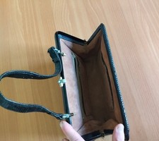borsa vintage nera in pelle di