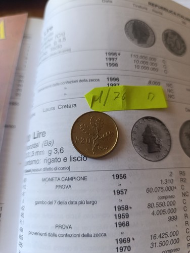 Moneta lire del - da, 1976