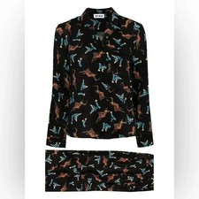 Pigiama Rixo Austin SOLO TOP CON STAMPA FLOREALE DEA NERO TAGLIA SMALL