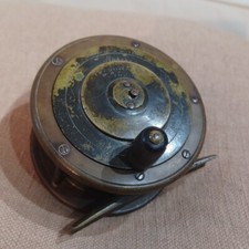 Raro mulinello da pesca a mosca vintage Eaton & Deller n. 2 Londra ebanite