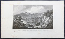 Stampa antica saint non 1795 acquaforte veduta cratere astroni pozzuoli napoli