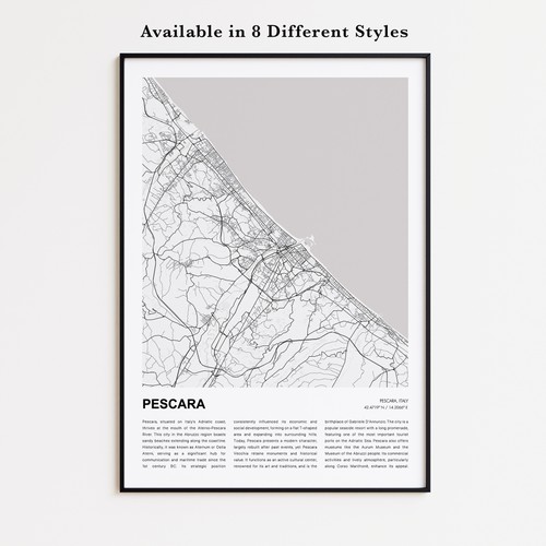 Stampa mappa città pescara - stampa,