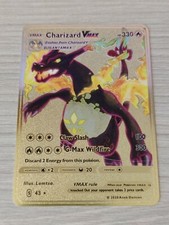 Charizard VMAX HOLO Super Rare ENG Metal Gold Pokemon Trading Card PROMO ✅