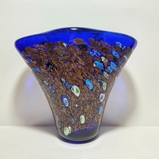 Vaso in vetro di Murano Blu e
