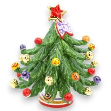 Albero di Natale ceramica Caltagirone h 16 cm ca. Palline Multi-decoro e Palline