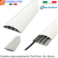 Canalina Passacavi Calpestabile 75x17x200 Canaline a Pavimento Copricavi Bianco