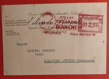 CARTOLINA EDOARDO BIANCHI MILANO  BICI CICLISMO 1949   ( C 9 )