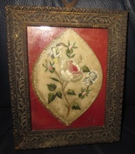 XIX secolo Tessuto Rosa con due Sante applicate (incisioni) . Suore.  Convento.