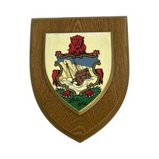 Vintage Bermuda Coat Of Arms Heraldic Mess Wooden Plaque/Shield