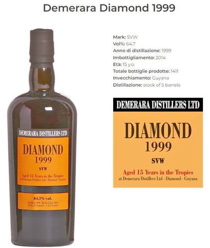 Rum demerara diamond 1999 svw - rum,