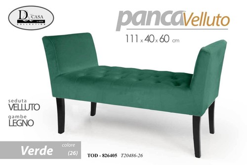Panca legno velluto - legno, classica