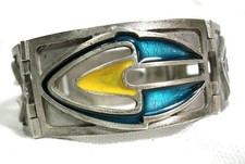 BRACCIALE vintage 1970 ITALIA ITALIANO ARGENTO 925 SMALTATO 87gr