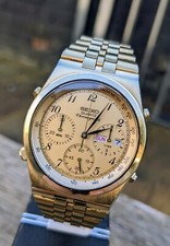 Splendido Orologio Cronografo Vintage Seiko 7a38 - 7289 1987 + Istruzioni PDF Ottime Condizioni