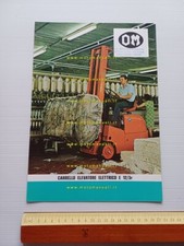 OM Carrello Elevatore Elettrico E 12-3r 1970 depliant originale italiano