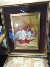 Dipinto olio legno - olio, tullio