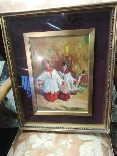 Dipinto olio legno tullio - legno,