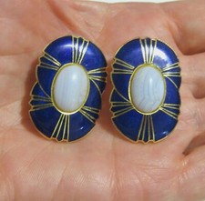Chalcedony Enamel Stud