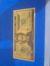 Lotto A053 – Banconota 20 dollari laminato oro - Usa – come da foto