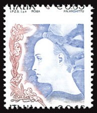 Donna in Arte Euro 0,65 Varietà Dentellatura Spostata