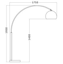 Lampada arco XL paralume arancio o bianco base marmo dimmer piantana regolabile