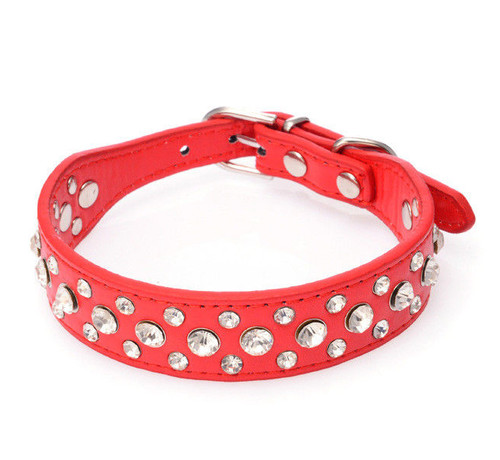 Grazioso collare pelle strass