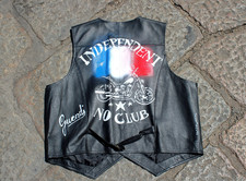 Gilet pelle nero moto vintage
