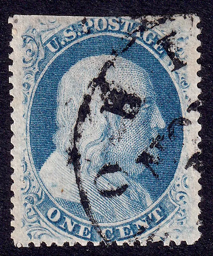 Scott 1857 franklin 1c - us,