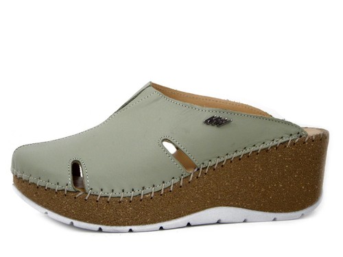 Sabot donna pelle verde - in,