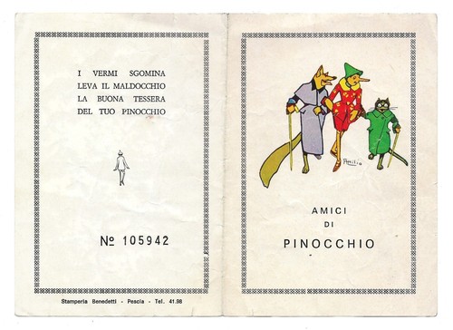 Tessera amici pinocchio n - amici,