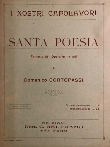 Spartito musica 1930 - , -santa