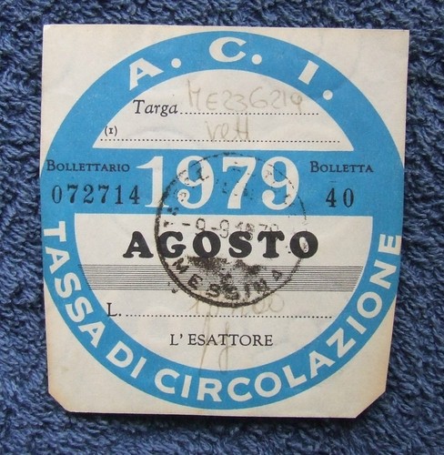 Bollo auto 1979 - auto, timbro