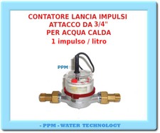 CONTATORE LANCIA IMPULSI PER ACQUA CALDA  ATT 3/4"- 1 IMPULSO / 1 LITRO  DOSAGGI