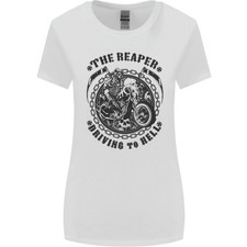 Maglietta T-Shirt Donna Con Taglio Più Ampio Grim Reaper Moto Biker