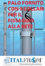Palo Paletto Tondo Zincato h230cm-diam. 48mm X Recinzione Rete Pannelli Modulare