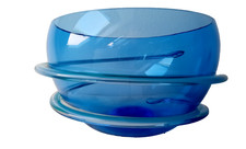 Vaso ciotola centrotavola vetro Murano artigianale Design 70/80 diametro 24.5 cm