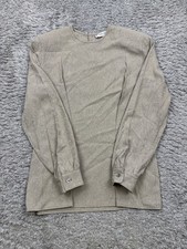 Giorgio Armani Top Donna 12/46 Beige Paisley Blusa Pieghettata Made In Italy