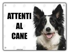 Cartello Attenti al cane Border Collie metallo pvc targa