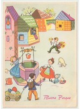 paese case colorate pozzo