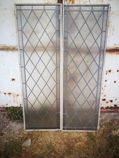 coppia antiche vetrate tipo cattedrali cm.45x140 caduno