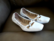 ***TOD'S Italy taglia 37/6,5M ballerina in pelle donna FLATS bianca!!