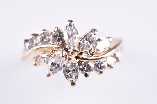 14k oro antico taglio marquise - 14k,