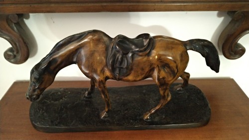 Scultura bronzo cavallo con - bronzo,