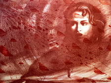 OPERA LITOGRAFIA A TRE COLORI OMAR GALLIANI 56X76 CM SERIE NUMERATA 92/99