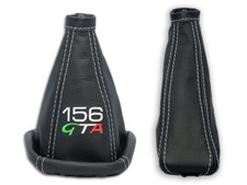 ALFA ROMEO 156 FL 02-06 CUFFIA LEVA CAMBIO e FRENO A MANO PELLE RICAMO 156 GTA