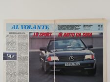 Clipping Ritaglio Articolo 1992 MERCEDES 600 SL V12 Sportiva in Abita da Sera